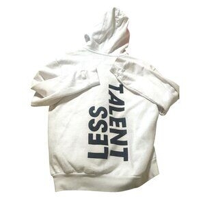 Talentless Hoodie Mens M Pullover Sweatshirt Heavyweight Spell Out White Hoodie